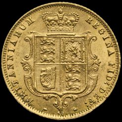 1877 Queen Victoria Young Head Shield Back Gold Half Sovereign Reverse
