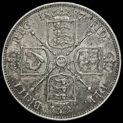 1887 Queen Victoria Jubilee Head Silver Florin Reverse