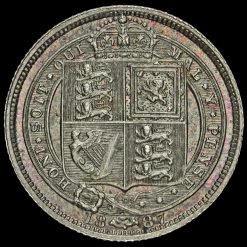 1887 Queen Victoria Jubilee Head Silver Sixpence Reverse