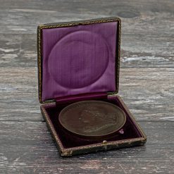 1897 Queen Victoria Diamond Jubilee Large Copper Medal by F Bowcher Case