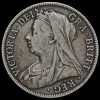 1898 Queen Victoria Veiled Head Silver Half Crown Obverse