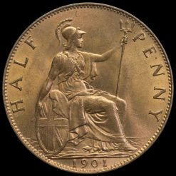 1901 Queen Victoria Veiled Head Halfpenny Reverse