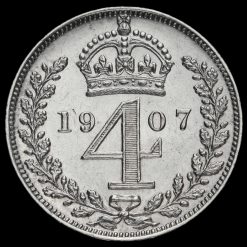 1907 Edward VII Silver Maundy Fourpence Reverse