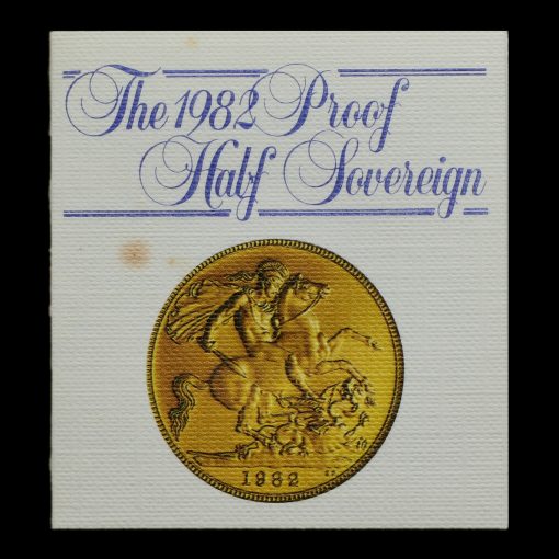 1982 Elizabeth II 22ct Gold Proof Half Sovereign Leaflet