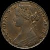 1861 Queen Victoria Bun Head Penny, F26 Obverse