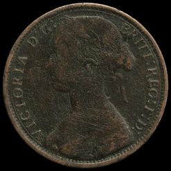1869 Queen Victoria Bun Head Penny Obverse