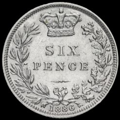 1886 Queen Victoria Young Head Silver Sixpence Reverse