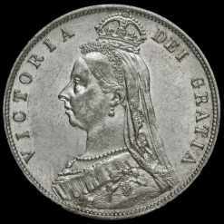 1887 Queen Victoria Jubilee Head Silver Half Crown Obverse