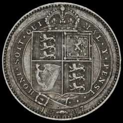 1887 Queen Victoria Jubilee Head Silver Shilling Reverse