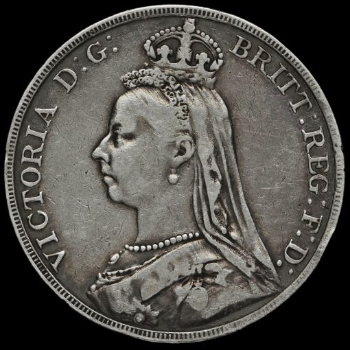 1892 Queen Victoria Jubilee Head Silver Crown Obverse