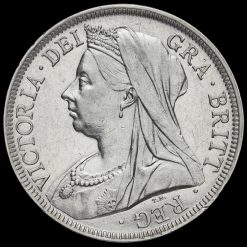 1900 Queen Victoria Veiled Head Silver Half Crown Obverse