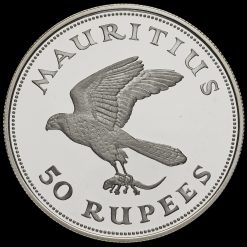 Mauritius 1975 Elizabeth II Silver Proof 50 Rupees Reverse