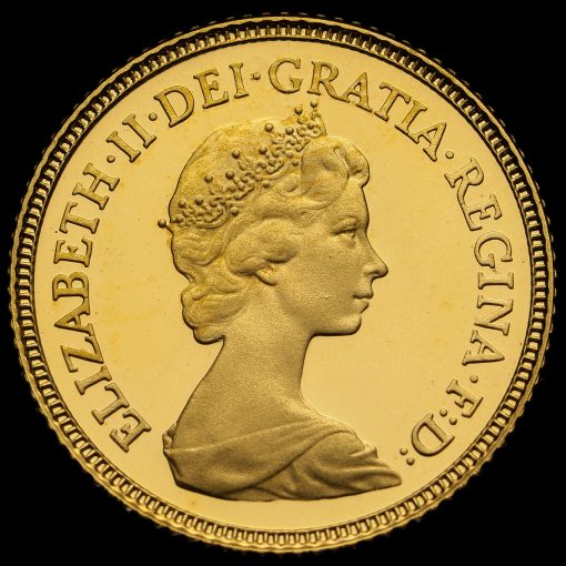 1980 Elizabeth II 22ct Gold Proof Half Sovereign Obverse