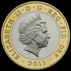 2011 Elizabeth II Proof £2 Coin Mary Rose Obverse