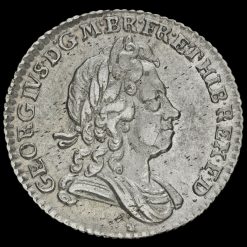 1723 George I Early Milled Silver SSC Sixpence Obverse