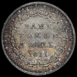 1811 George III Silver Three Shillings Bank Token Reverse