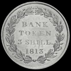 1813 George III Silver Three Shillings Bank Token Reverse