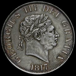 1817 George III Milled Silver Half Crown Obverse