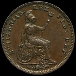 1827 George IV Milled Copper Third Farthing Reverse