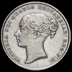 1842 Queen Victoria Young Head Silver Shilling Obverse