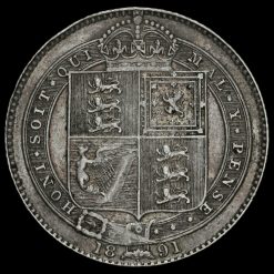 1891 Queen Victoria Jubilee Head Silver Shilling Reverse