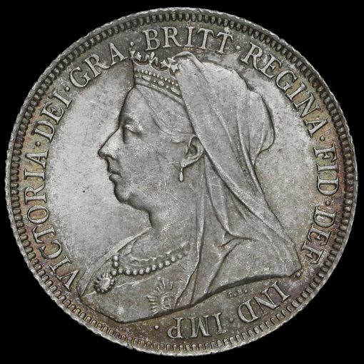 1898 Queen Victoria Veiled Head Silver Shilling Obverse