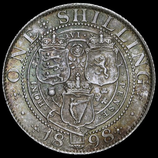 1898 Queen Victoria Veiled Head Silver Shilling Reverse