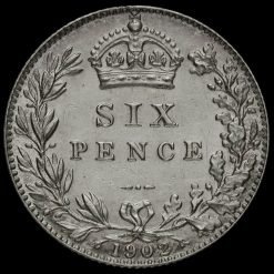 1902 Edward VII Silver Matt Proof Sixpence Reverse