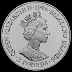 Falkland Islands 1996 Elizabeth II Silver Proof £2 Coin, Henry II Obverse