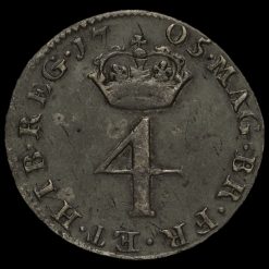 1705 Queen Anne Early Milled Silver Maundy Fourpence Reverse