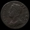 1747 George II Early Milled Copper Halfpenny Obverse