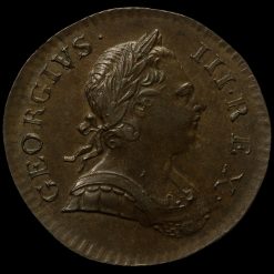 1773 George III Early Milled Copper Halfpenny Obverse