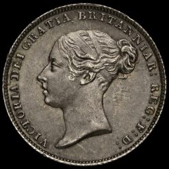1853 Queen Victoria Young Head Silver Sixpence Obverse