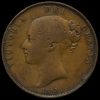 1855 Queen Victoria Young Head Copper Penny Obverse