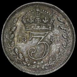 1887 Queen Victoria Jubilee Head Silver Threepence Reverse