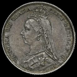 1887 Queen Victoria Jubilee Head Silver Sixpence Obverse