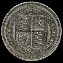 1887 Queen Victoria Jubilee Head Silver Sixpence Reverse