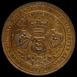 1897 Queen Victoria Copper Diamond Jubilee Medal by H Grueber & Co Reverse