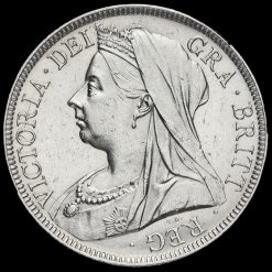 1897 Queen Victoria Veiled Head Silver Half Crown Obverse