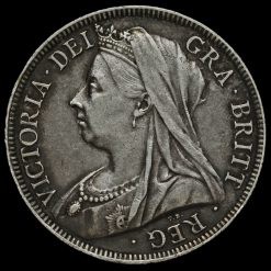 1897 Queen Victoria Veiled Head Silver Half Crown Obverse