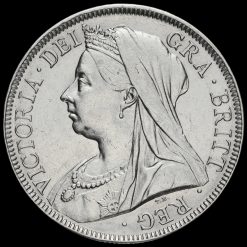1901 Queen Victoria Veiled Head Silver Half Crown Obverse