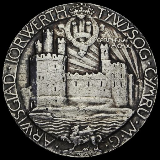 1911 Investiture of Edward Prince of Wales Silver Medal Reverse