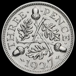 1927 George V Silver Proof Threepence Reverse