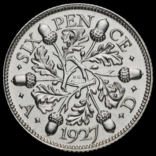 1927 George V Proof Silver Sixpence aDFC