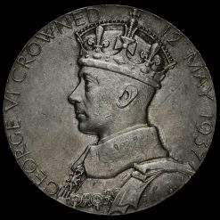 1937 King George VI and Queen Elizabeth Silver Coronation Medal Obverse