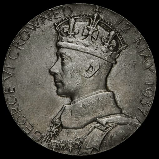 1937 King George VI and Queen Elizabeth Silver Coronation Medal Obverse