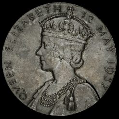 1937 King George VI and Queen Elizabeth Silver Coronation Medal Reverse
