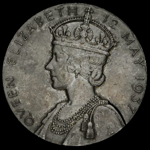 1937 King George VI and Queen Elizabeth Silver Coronation Medal Reverse
