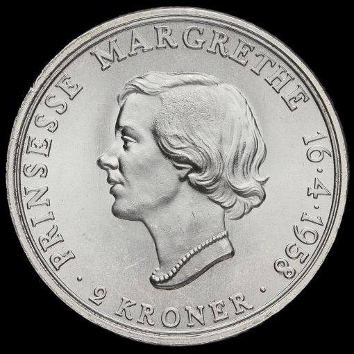 Denmark 1958 Frederik IX Silver 2 Kroner Reverse