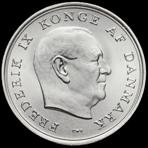 Denmark 1967 Frederik IX Silver 10 Kroner Obverse